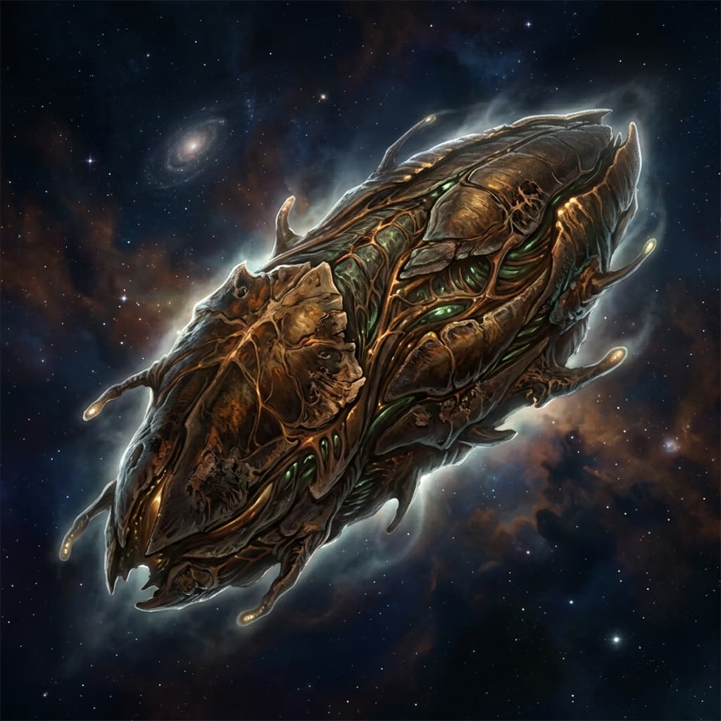 A living Vohram vessel โ biological starship housing an entire Brood
